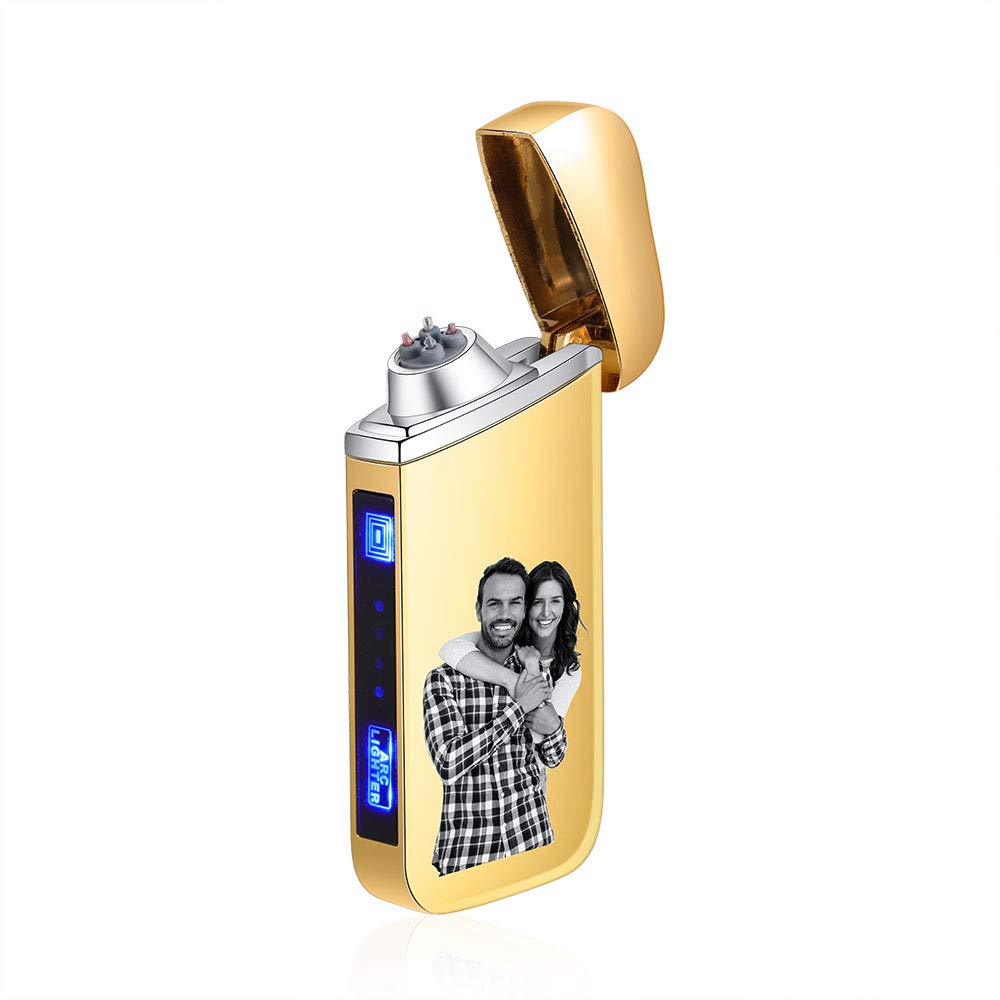 Custom USB Photo Lighter - Personalized Engraved Gift for Men, Fathers - Perfect for Camping & Holidays