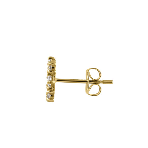14K Solid Yellow Gold Square CZ Stud Earrings for Women - Perfect for Weddings, Parties & Everyday Elegance