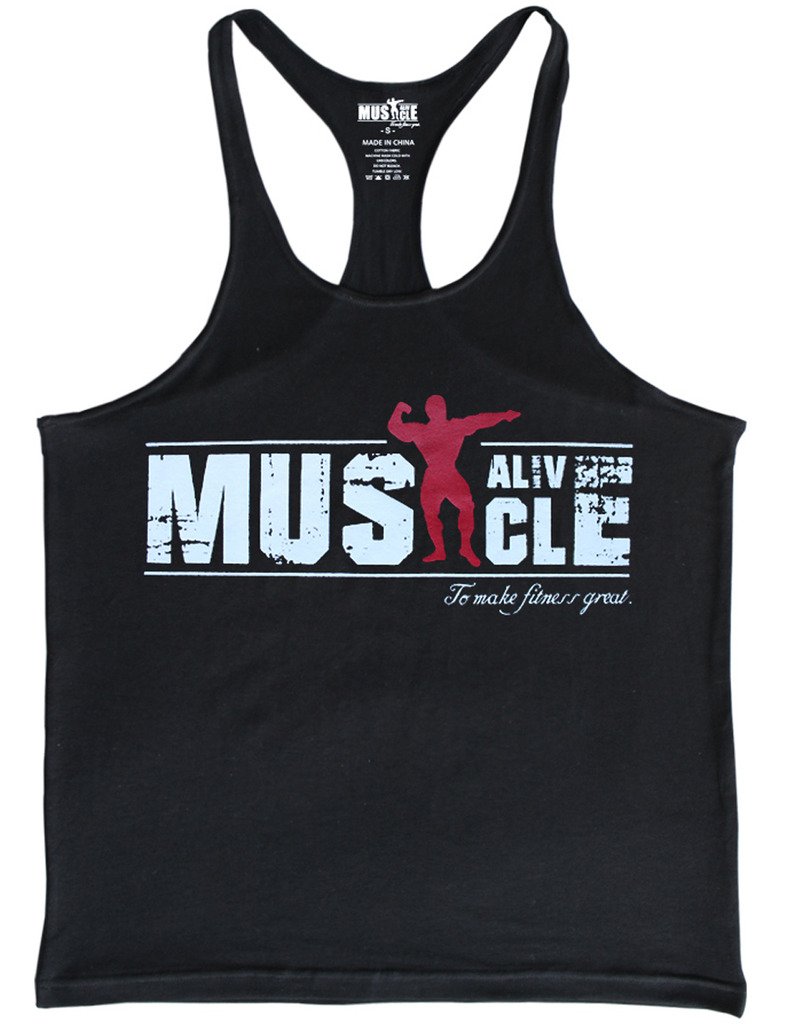 Men's Gym Tank Top - Bodybuilding Stringer Vest for Workout & Fitness - Breathable Cotton Sportswear - Perfect for Weightlifting, Running & Gym Training