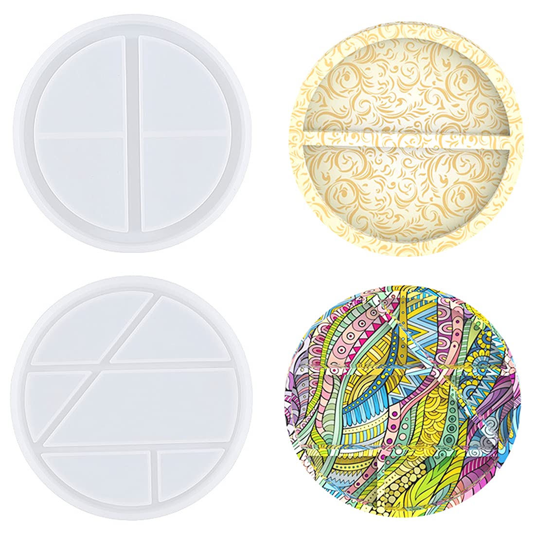 Voyyphixa 2-Piece Small Round Resin Molds for Jewelry Making - Silicone Trinket Dish & Epoxy Casting Tray - Perfect for DIY Rings, Necklace Storage, and Home Decor Organizers - Great for Crafting, Gift Making, and Bathroom Vanity Accessories