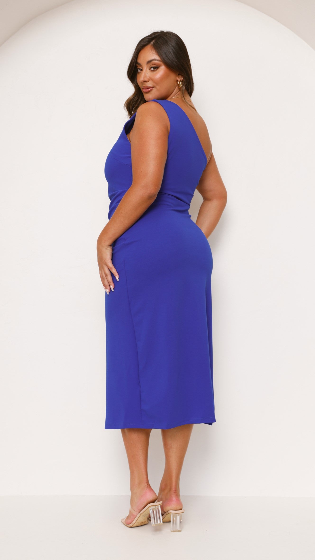 Alaina Midi Dress for Women - Elegant Cobalt Blue Flowy Summer Dress for Casual Wear, Date Night & Beach Vacation
