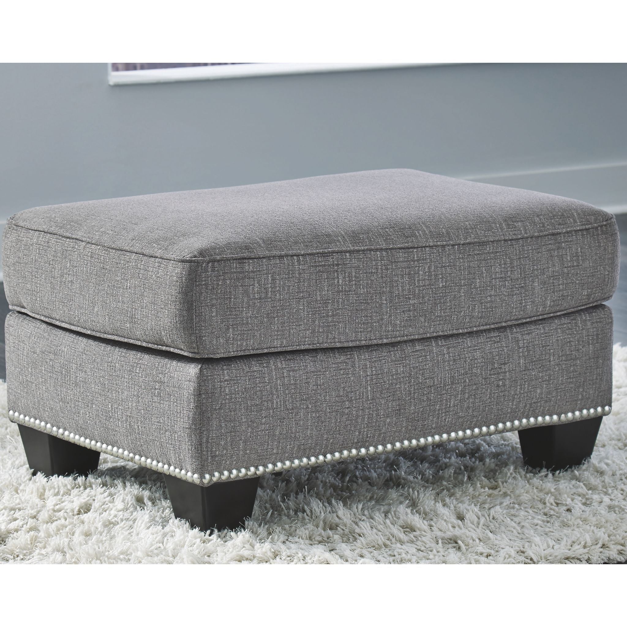 Barrali Ottoman Storage Bench with Tufted Upholstery - Modern Footrest Pouf for Living Room, Bedroom & Entryway - Soft Gray (Fog) - Perfect for Extra Seating & Home Decor