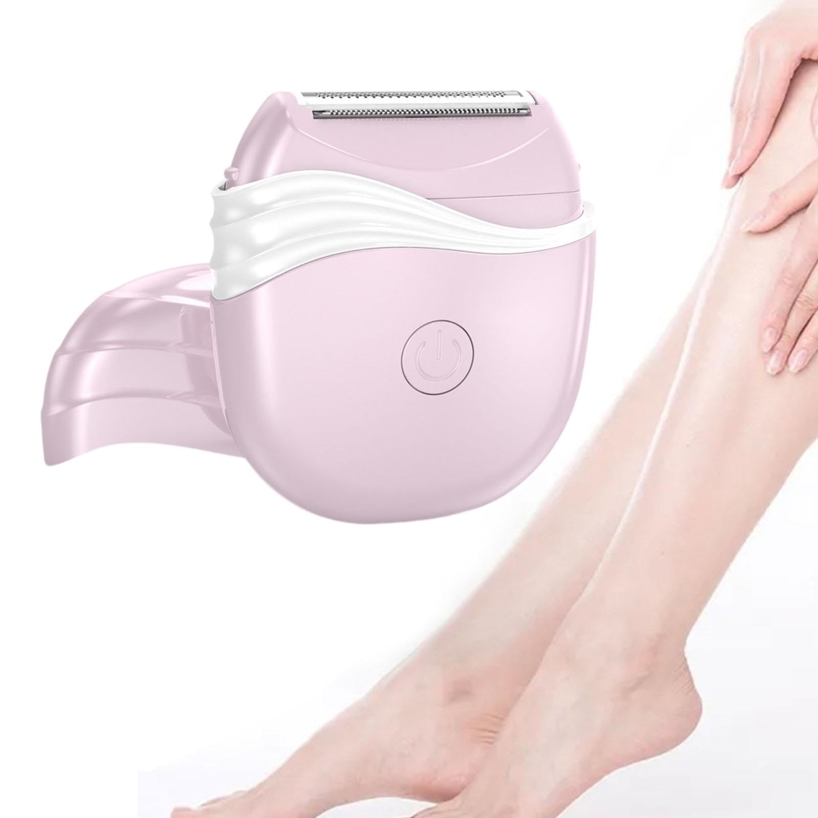 Best Women's Electric Shaver - Compact & Rechargeable Bikini Trimmer for Sensitive Areas, Underarms, Legs & Body Hair Removal - Portable Pink Shaver for Travel & Home Use