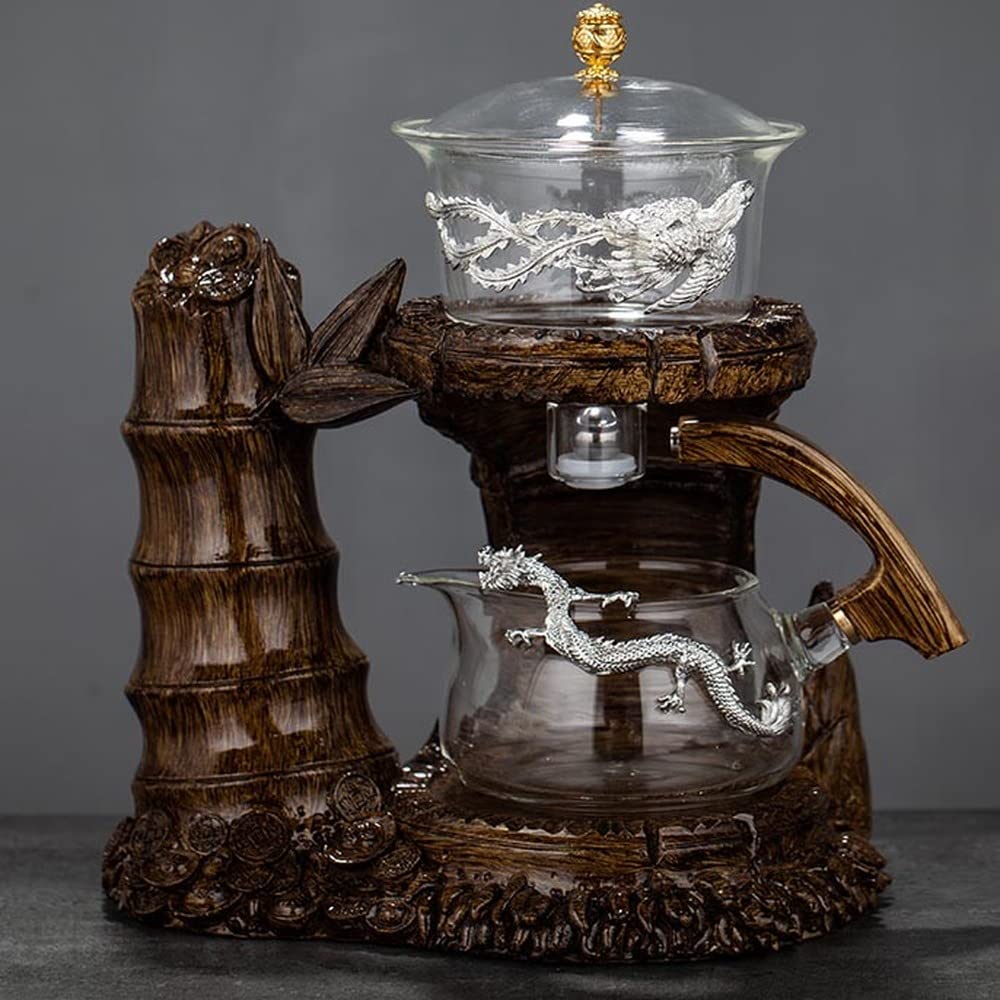 Automatic Glass Tea Set - Electric Lazy Tea Maker with Heat-Resistant Kung Fu Teapot & Creative Gaiwan - Perfect for Home, Office & Meditation Use