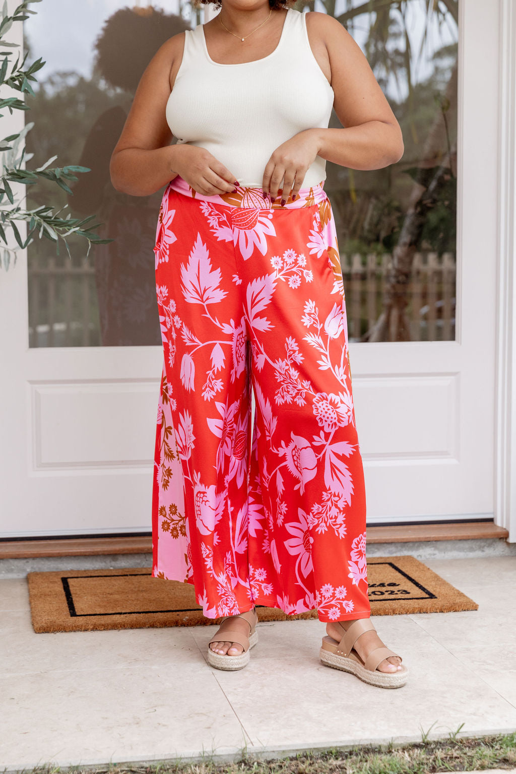 Noah Panel Pant in Pink Thistle - Stylish Women's High Waisted Trousers for Work, Office & Casual Wear