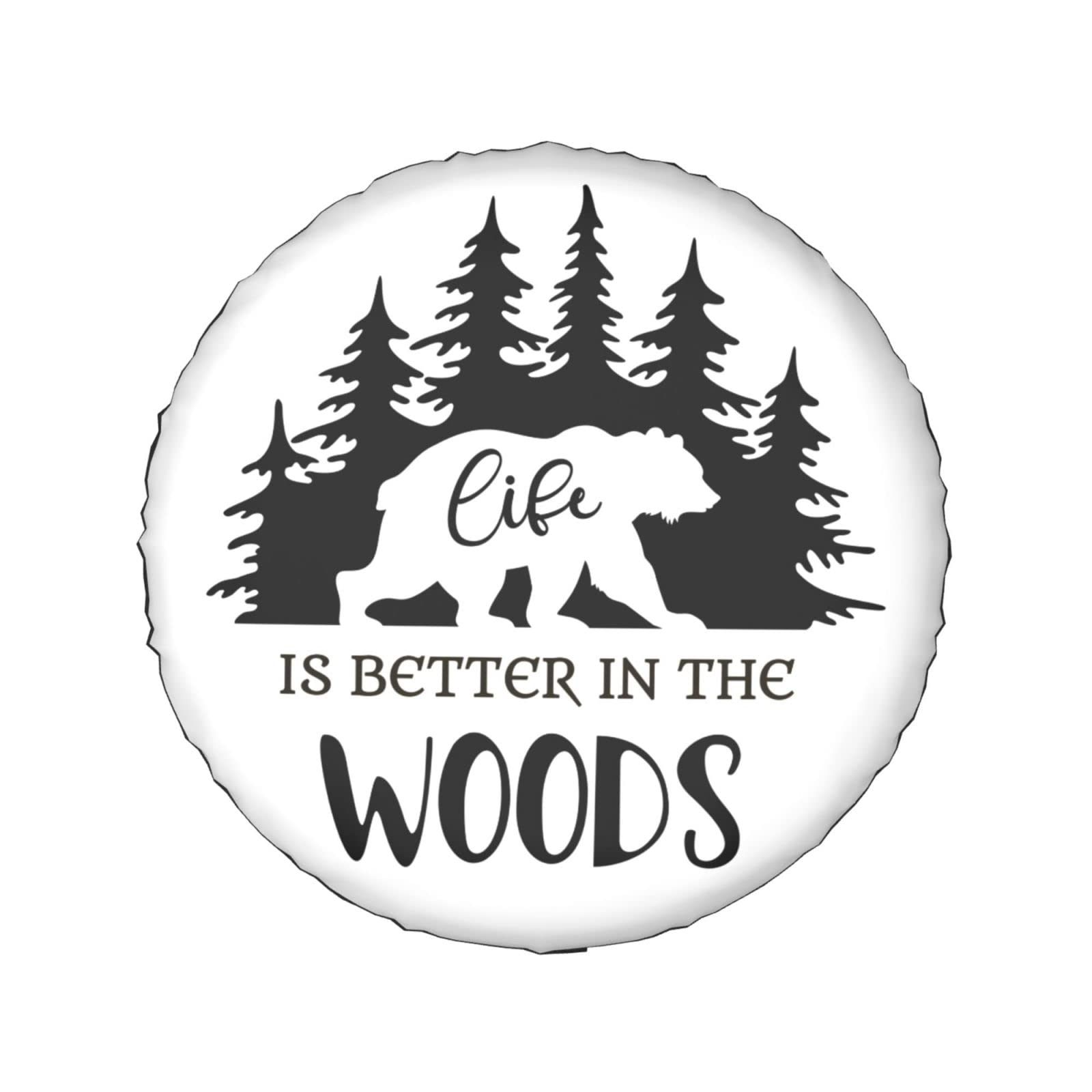14 Inch Bear Design Spare Tire Cover for Truck SUV Trailer RV - Durable Wheel Protector for Camping & Outdoor Adventures