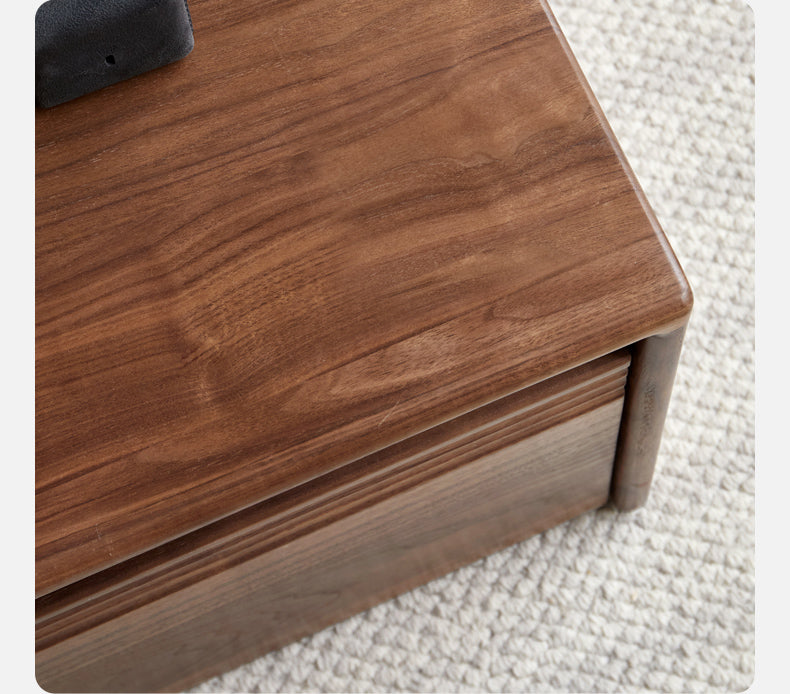 Modern Minimalist Black Walnut Solid Wood Coffee Table - Handcrafted Mid-Century Style Living Room Centerpiece for Home Decor