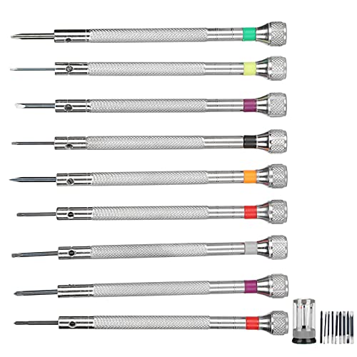 Premium Watch Repair Screwdriver Set with Rotating Base - Alloy Tool Kit for Watchmakers & Jewelers - Perfect for Watch Repair Shops, DIY Enthusiasts & Professional Watch Maintenance