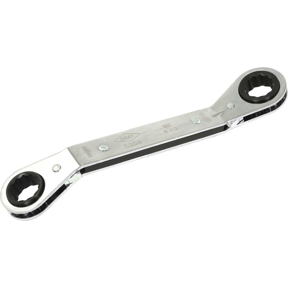 SAE 25° Offset Ratcheting Box End Wrenches - 12 Point Chrome Vanadium Steel - Perfect for Tight Spaces & Automotive Repairs