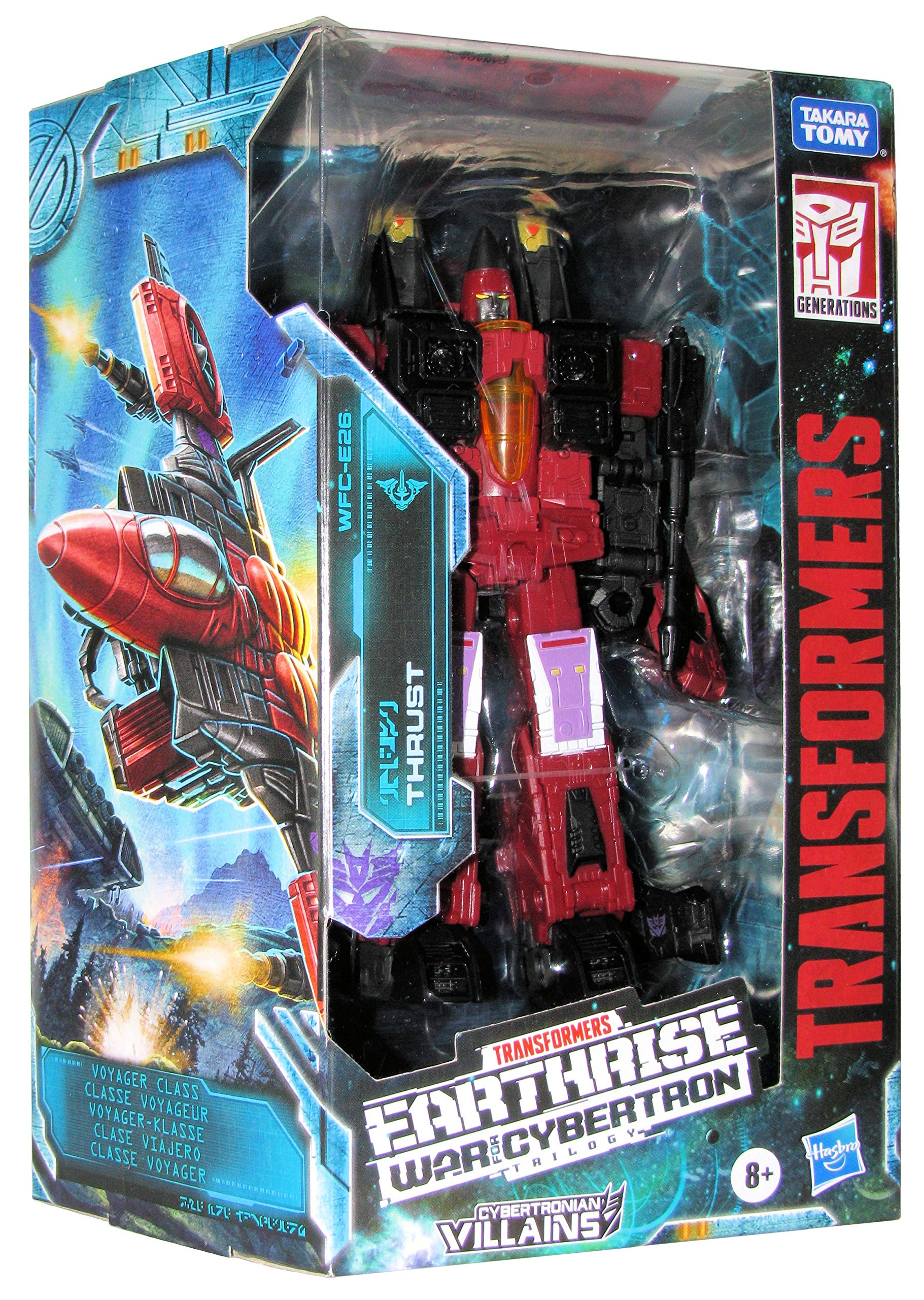 Transformers Generations War for Cybertron Earthrise WFC-E26 Voyager Class Decepticon Thrust Action Figure – Collectible Robot Toy for Fans & Display | Perfect for Gifts, Play, and Collection Showcase