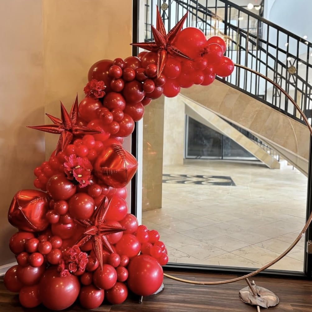 FOTIOMRG 120pcs 5 Inch Red Latex Balloons - Premium Helium Quality Party Decorations for Birthday, Graduation, Baby Shower, Valentine's, Christmas & Wedding (Includes Red Ribbon) - Perfect for Indoor & Outdoor Celebrations, Photo Backdrops & Festive Decor