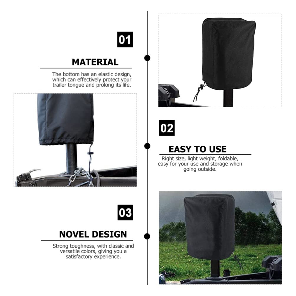 Wakauto Electric RV Jack Cover - Heavy Duty Polyester Trailer Tongue Protector for Travel Trailers, Camper, 5th Wheel | Weatherproof & Durable Protection for Outdoor Use