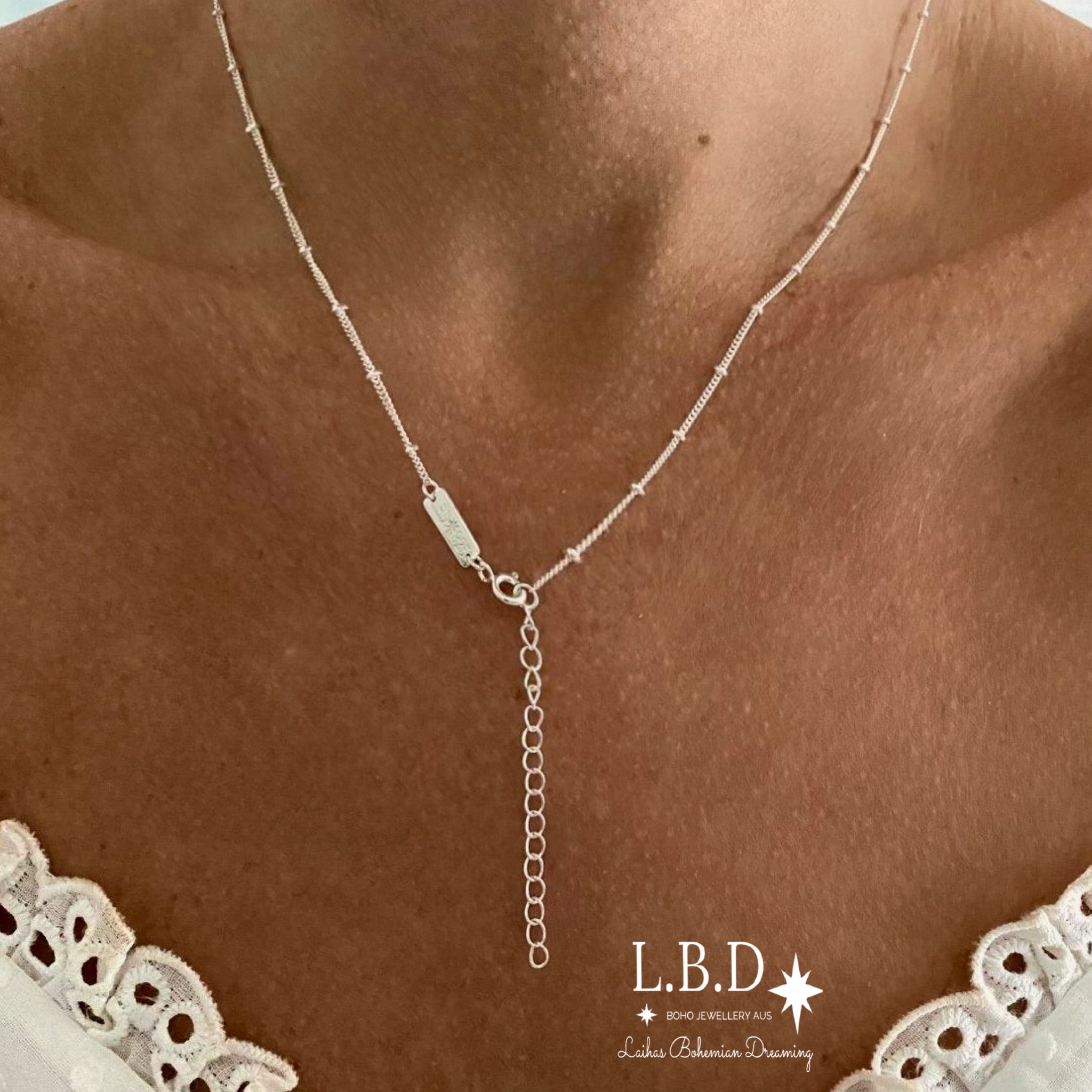 Bohemian Paradise Sterling Silver Necklace for Women - Handmade Layering Pendant Jewelry - Perfect for Festivals, Beach Vacations & Boho Style Outfits