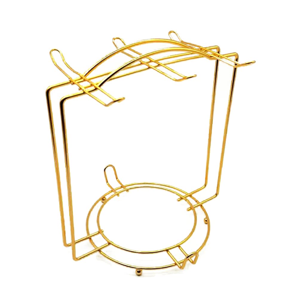 YY YEARCHY Metal Mug Tree Organizer - 6 Hook Hangers Coffee Cup Holder for Espresso & Tea Cups (7.48x8.27 Inch, Gold) | Countertop Drainer Stand for Kitchen, Coffee Bar & Tea Party Decor