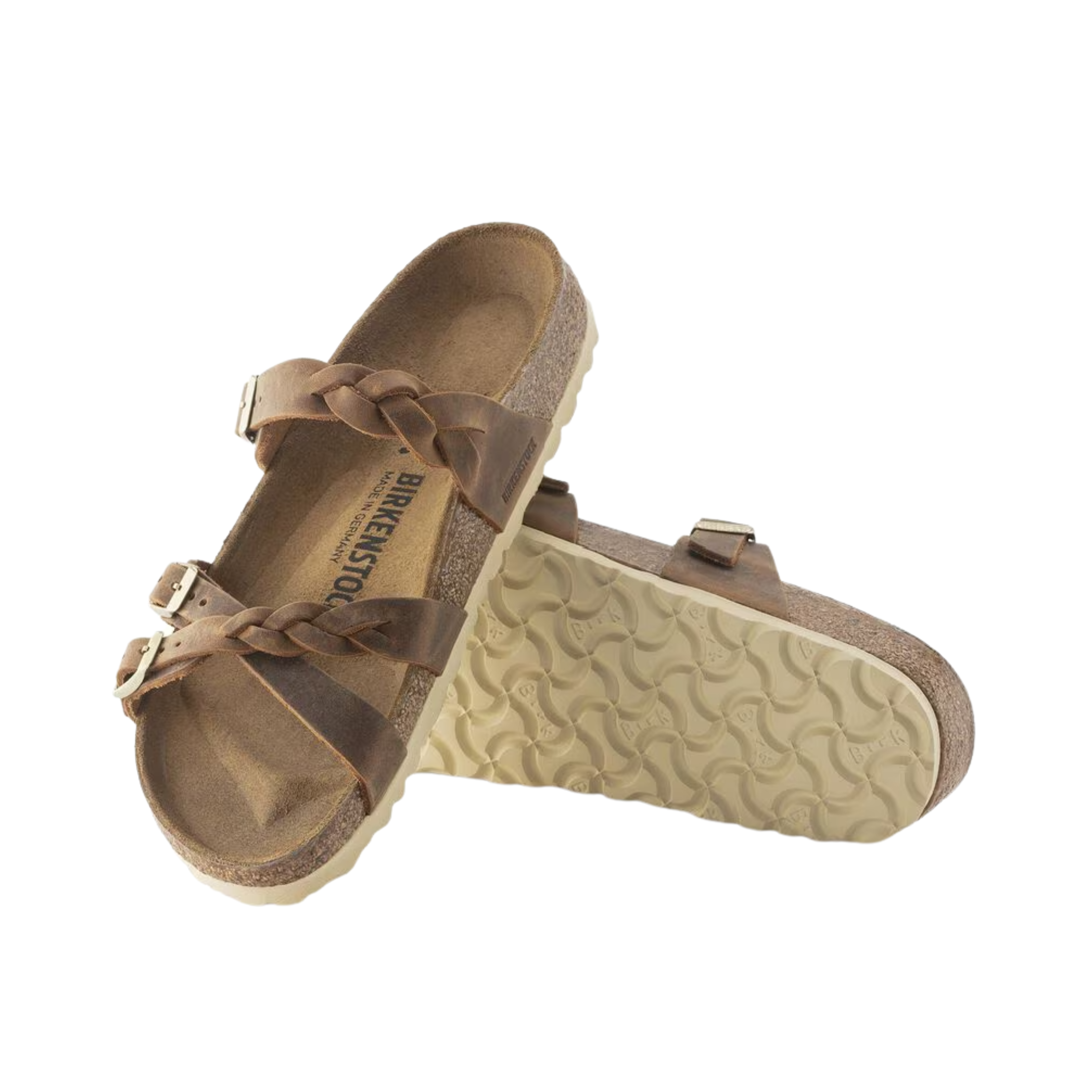 Women's Franca Braided Leather Sandals in Cognac - Comfortable & Stylish for Summer Outfits, Beach Vacations & Casual Wear