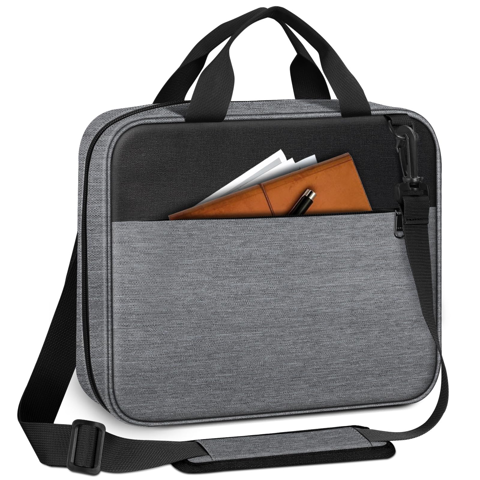 FINPAC Extra Large Bible Cover with Detachable Shoulder Strap & Zippered Pocket - Durable Church Book Bag for Bible Protection - Perfect Gift for Men & Women (Gray) - Ideal for Church, Travel & Daily Bible Study