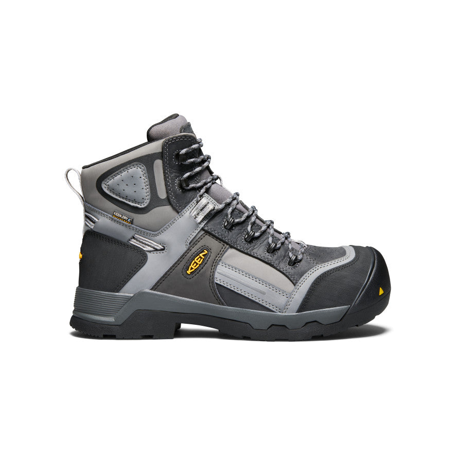 Men's Davenport 6 Insulated Waterproof Work Boots with Composite Toe - Steel Grey | Slip Resistant Safety Shoes for Construction, Hiking & Outdoor Work
