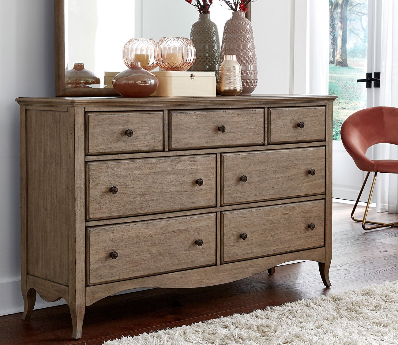 Aspen Home Provence 7-Drawer Dresser - White Wooden Bedroom Storage Furniture for Clothes & Accessories | Perfect for Master Bedroom, Guest Room & Dorm Organization