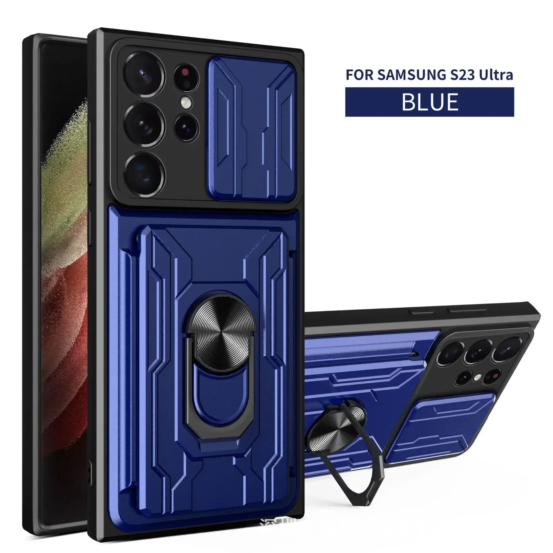 Samsung Galaxy S25 Ultra Phone Case with Ring Stand & Camera Protection - Military-Grade Shockproof Cover for Everyday Use, Travel, and Outdoor Activities