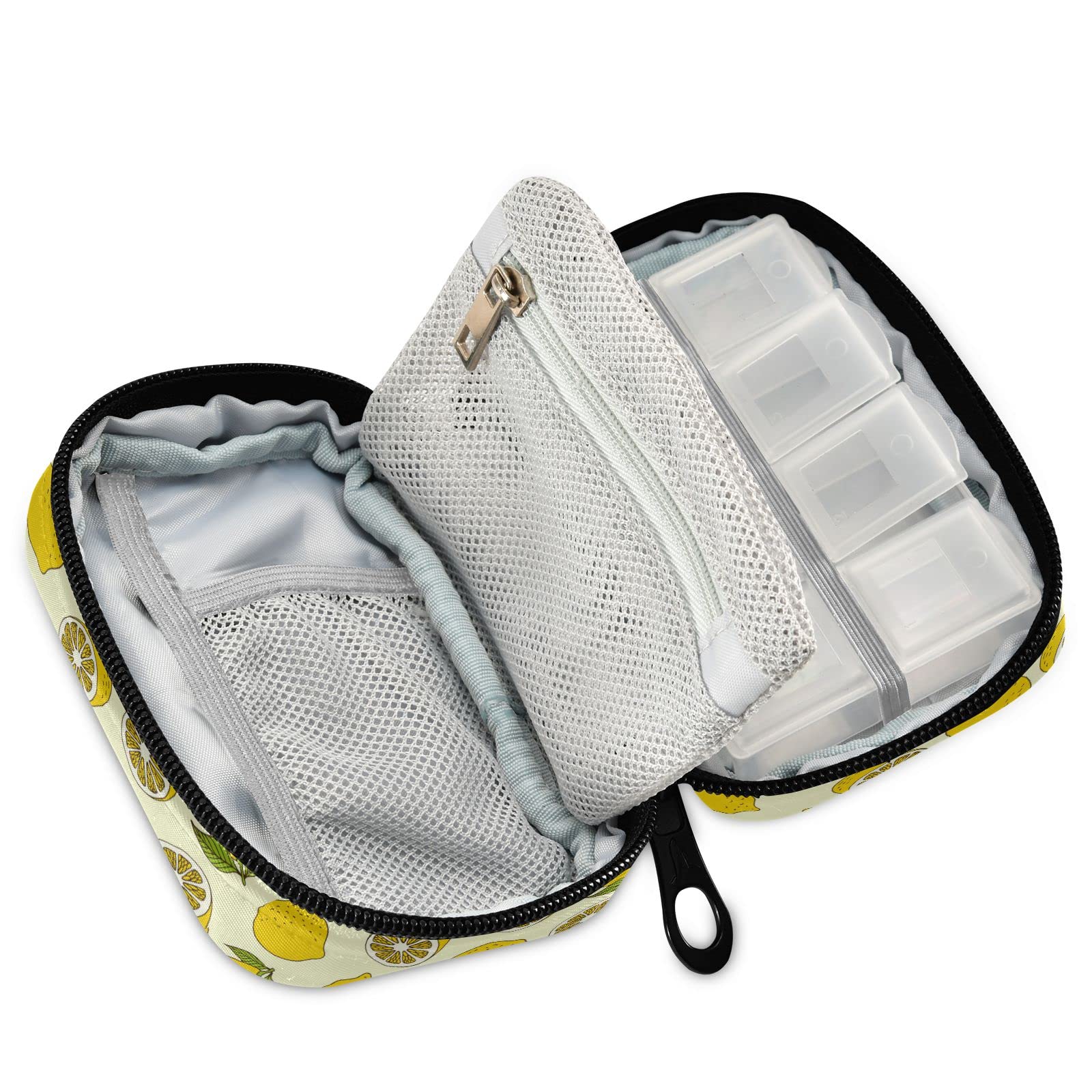 7-Day Weekly Pill Organizer Box - Portable Travel Medication Dispenser with Vitamin Holder - Compact & Cute Lemon Design - Perfect for Purse, Daily Medicine Management & On-the-Go Use