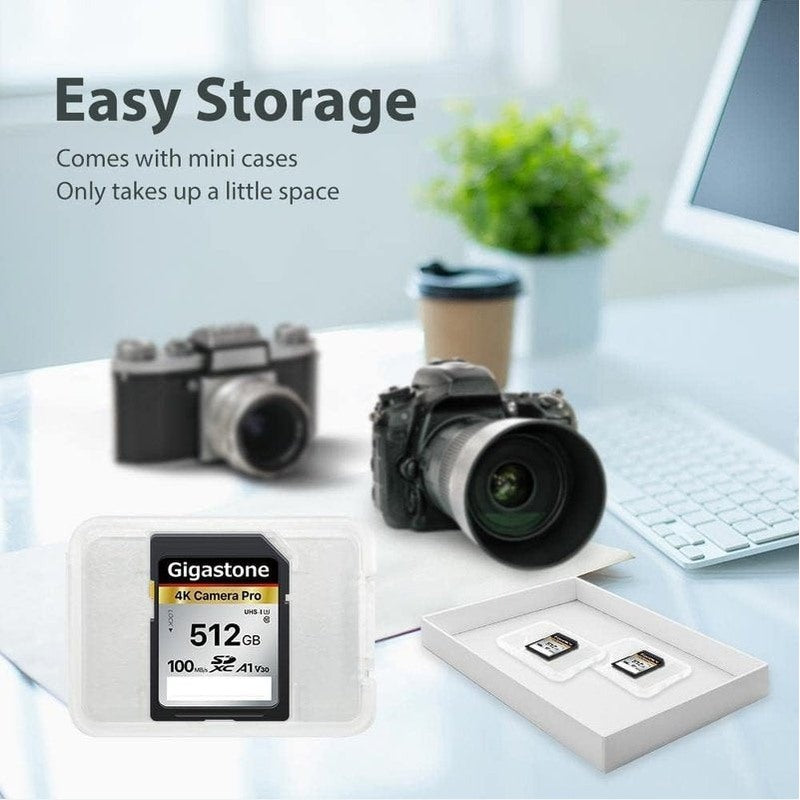 Gigastone 16GB 64GB 512GB SDXC Memory Card - High Speed Class 10 UHS-I for Camera, DSLR, Drone, and Gaming - Reliable Storage for Photos, Videos, and Files