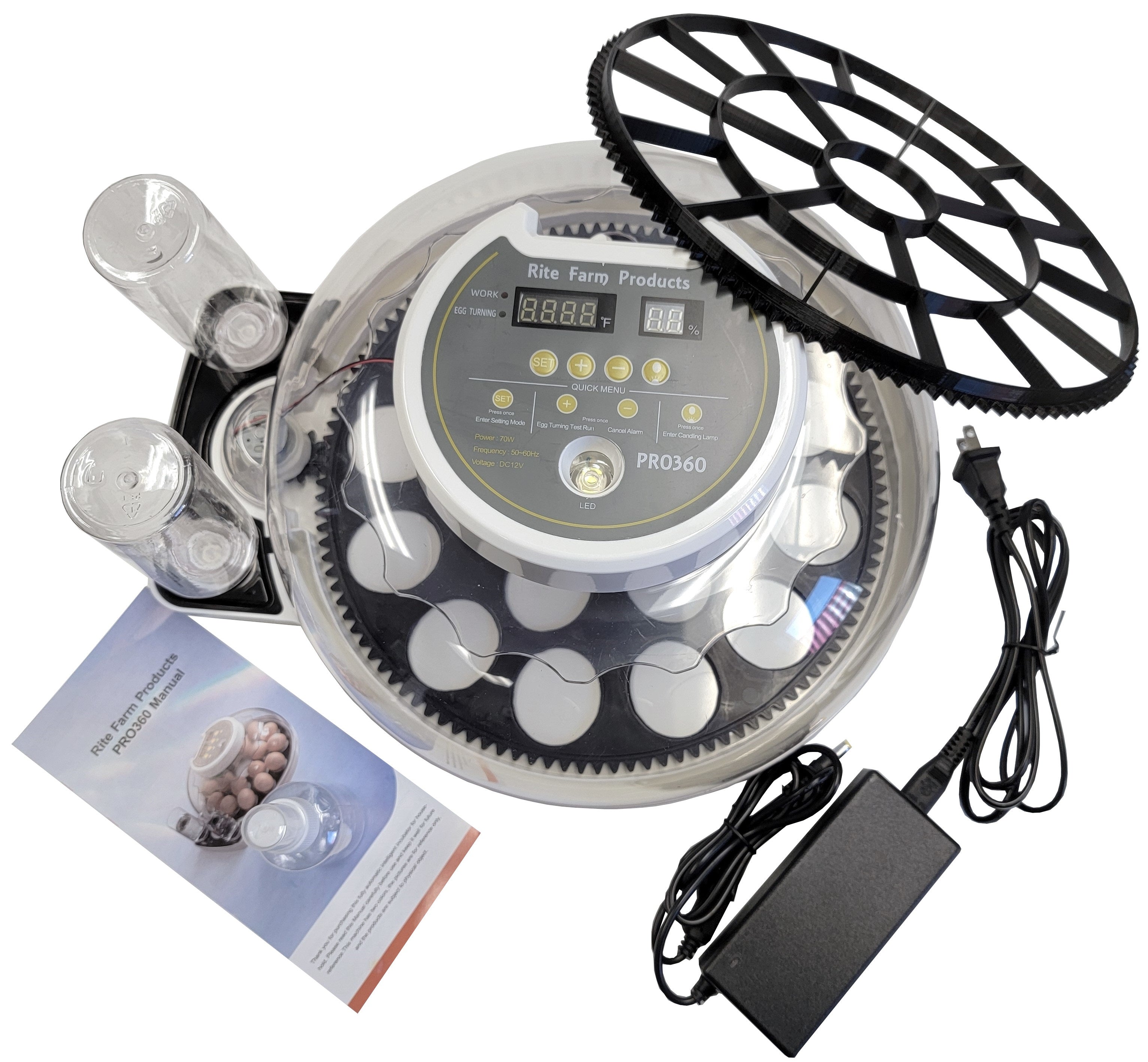 PRO 360 Rite Farm Products 21 Egg Capacity Automatic Chicken Egg Incubator with 2 Egg Turner Trays - Perfect for Poultry Farming, Hatching Chicks at Home, and Classroom Science Projects