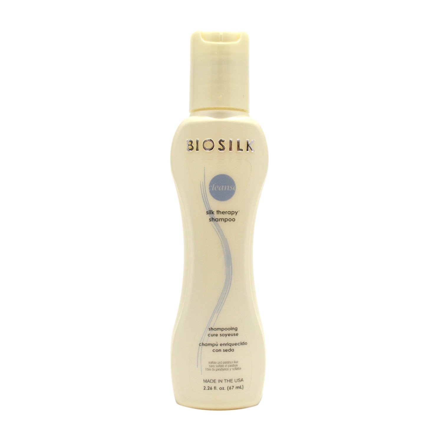 Biosilk Silk Therapy Shampoo for Smooth & Shiny Hair - Travel Size 2.26 oz - Perfect for Vacation, Gym & On-The-Go Hair Care