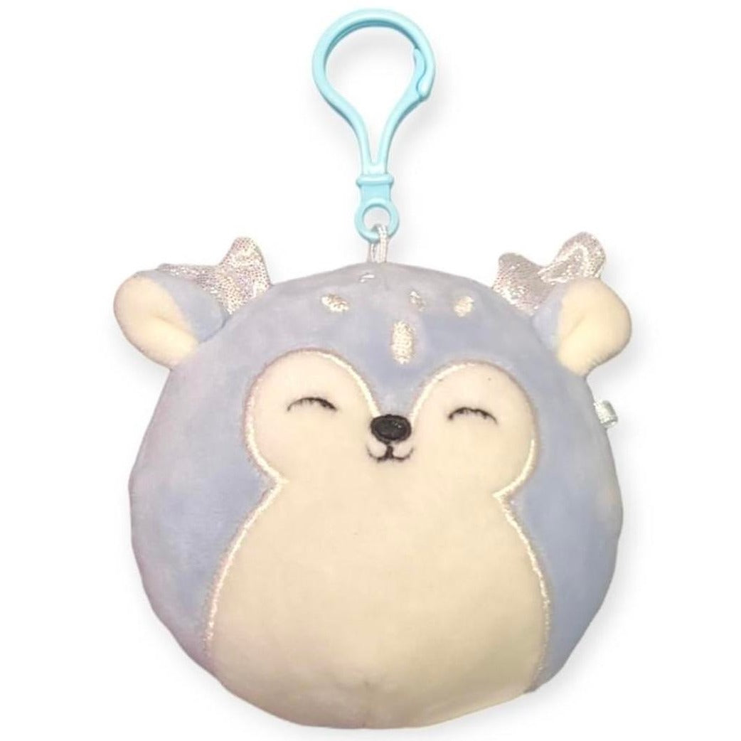3.5 Inch Squishmallow Clip On Plush Toy - Farryn The Blue Deer Stuffed Animal for Backpacks, Bags & Keychains | Cute Collectible Gift for Kids & Adults