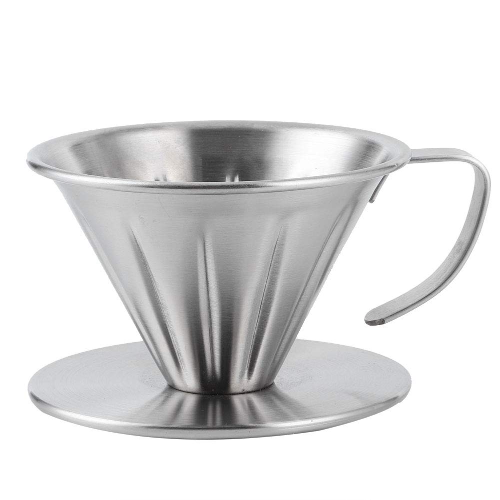 Premium Stainless Steel Coffee Filter Cone - Reusable Pour Over Dripper for Home & Office Brewing - Compatible with Most Coffee Makers - Perfect for French Press, Chemex & Drip Coffee Makers