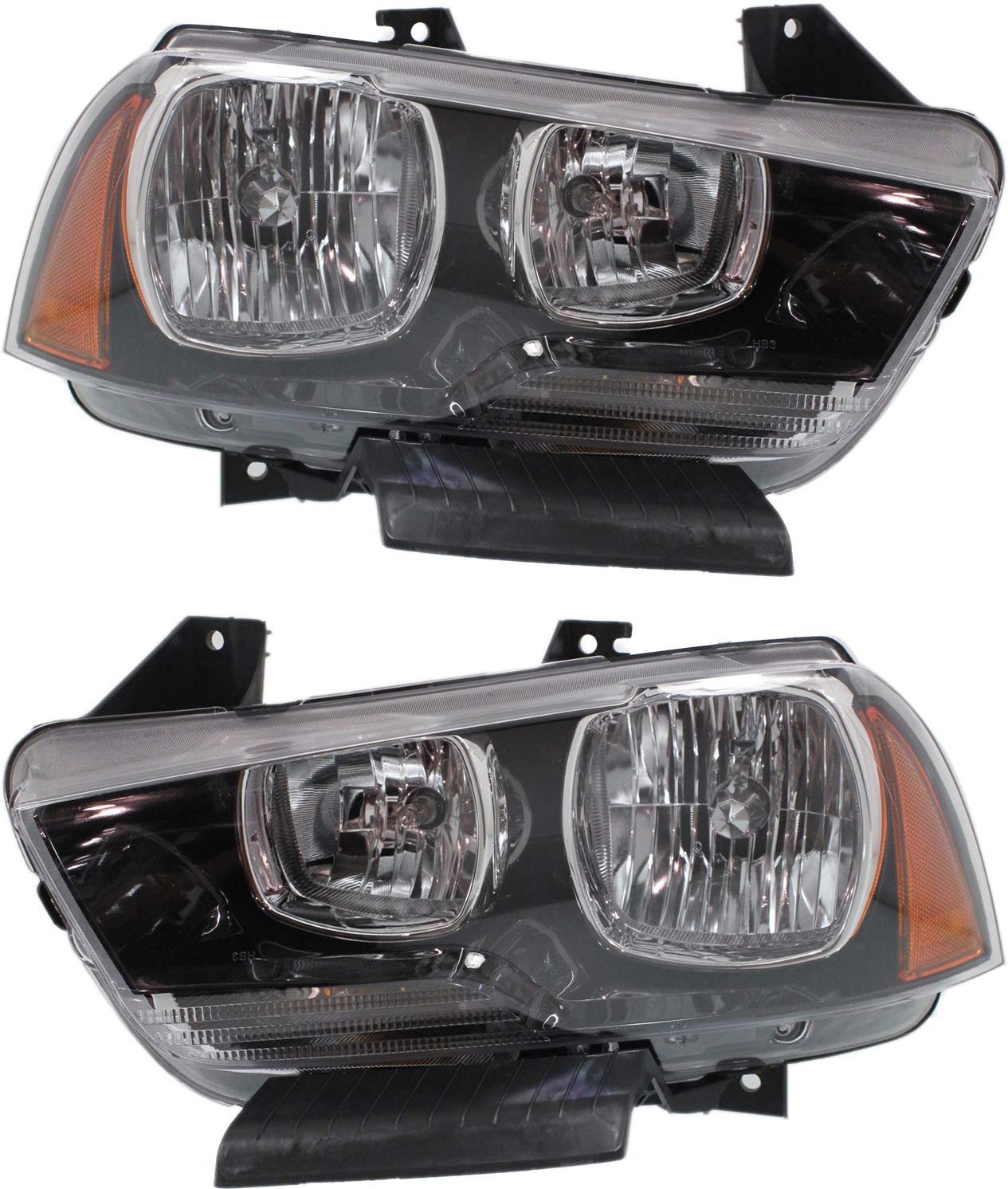 Evan-Fischer CAPA Certified Halogen Headlight Set - Compatible with 2011-2014 Dodge Charger (Driver & Passenger Side) - Includes Bulbs - Perfect for Night Driving & Vehicle Restoration