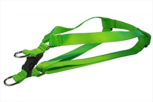FlyFree Nylon Webbing Dog Harness - Adjustable Reflective Vest for Medium & Large Dogs, Neon Green - Perfect for Night Walks, Hiking & Outdoor Adventures