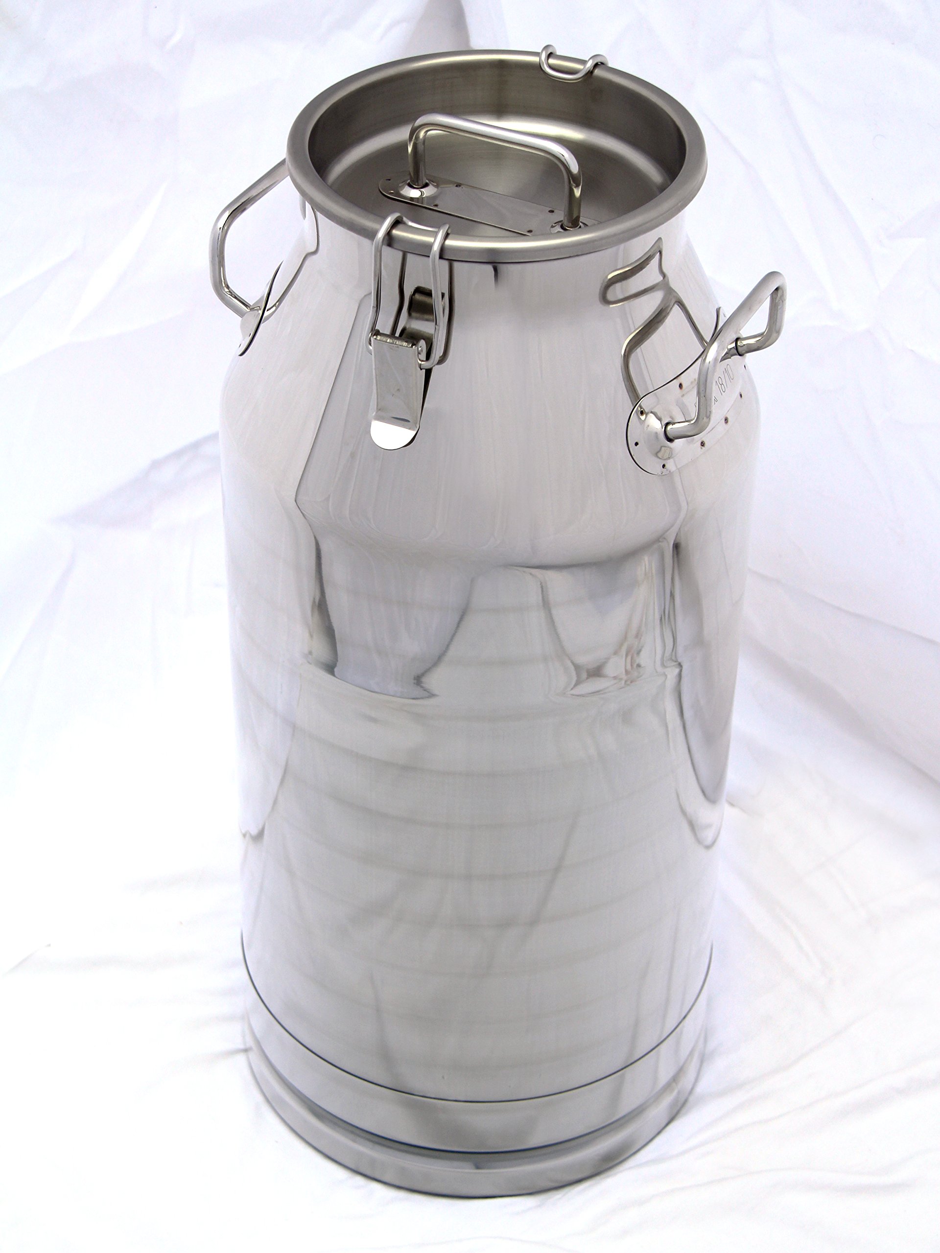 13 Gallon Stainless Steel Milk Transport Can with Secure Sealed Lid & Optional Spigot - Durable Dairy Container for Farm, Restaurant & Commercial Use