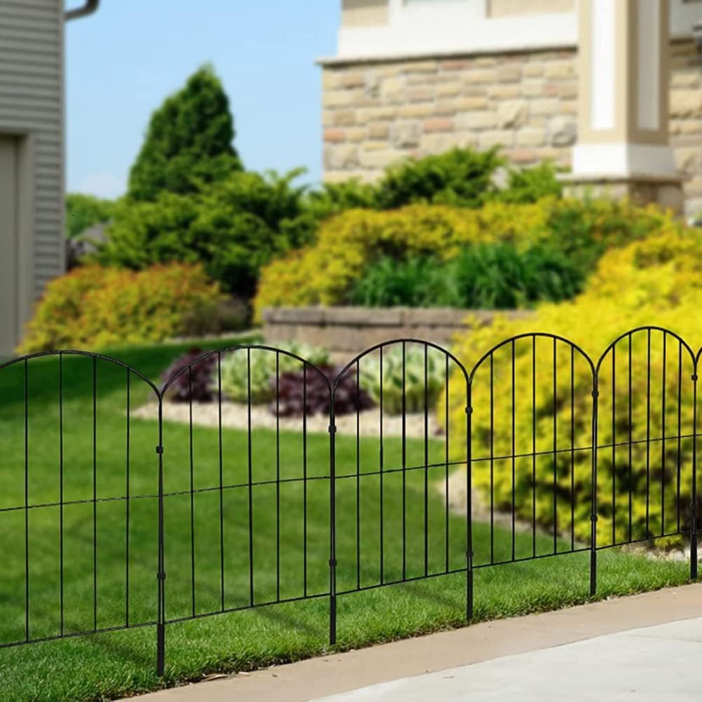 GARVEE 28Pcs Decorative Garden Fence - 30ft Length x 24in Height No Dig Fence, Rustproof Coated Metal Wire Fence for Rabbits & Dogs - Perfect for Flower Beds, Vegetable Gardens & Pet Play Areas