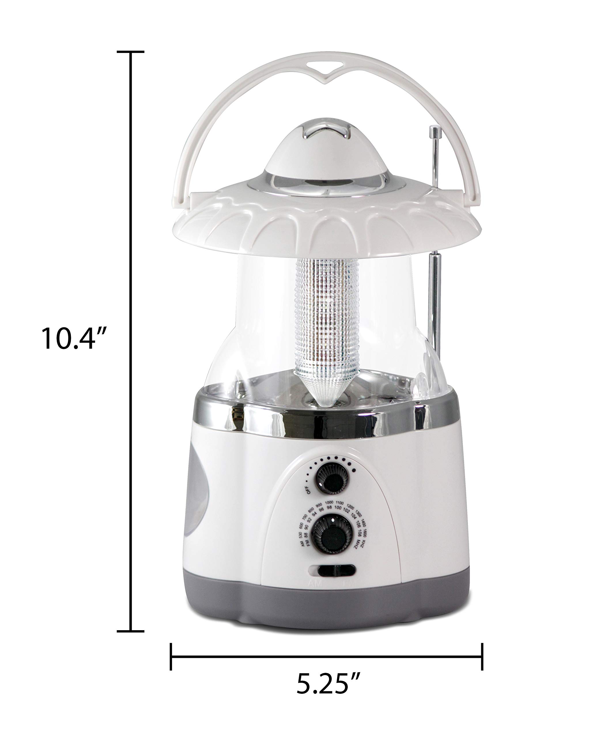 Multifunctional Emergency Radio Lantern & Flashlight - 12 LED Lantern & 4 LED Flashlight - Battery Powered Hurricane Survival Light (Black, 10x6x6 inches) - Perfect for Camping, Power Outages & Emergency Preparedness Kits