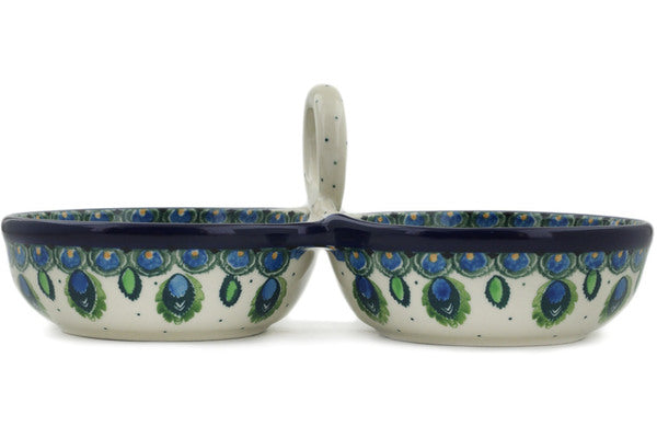 10-Piece Condiment Dish Set with Peacock Feather Design - Perfect for Sauces, Dips, and Spices at Parties, BBQs, and Dining Tables