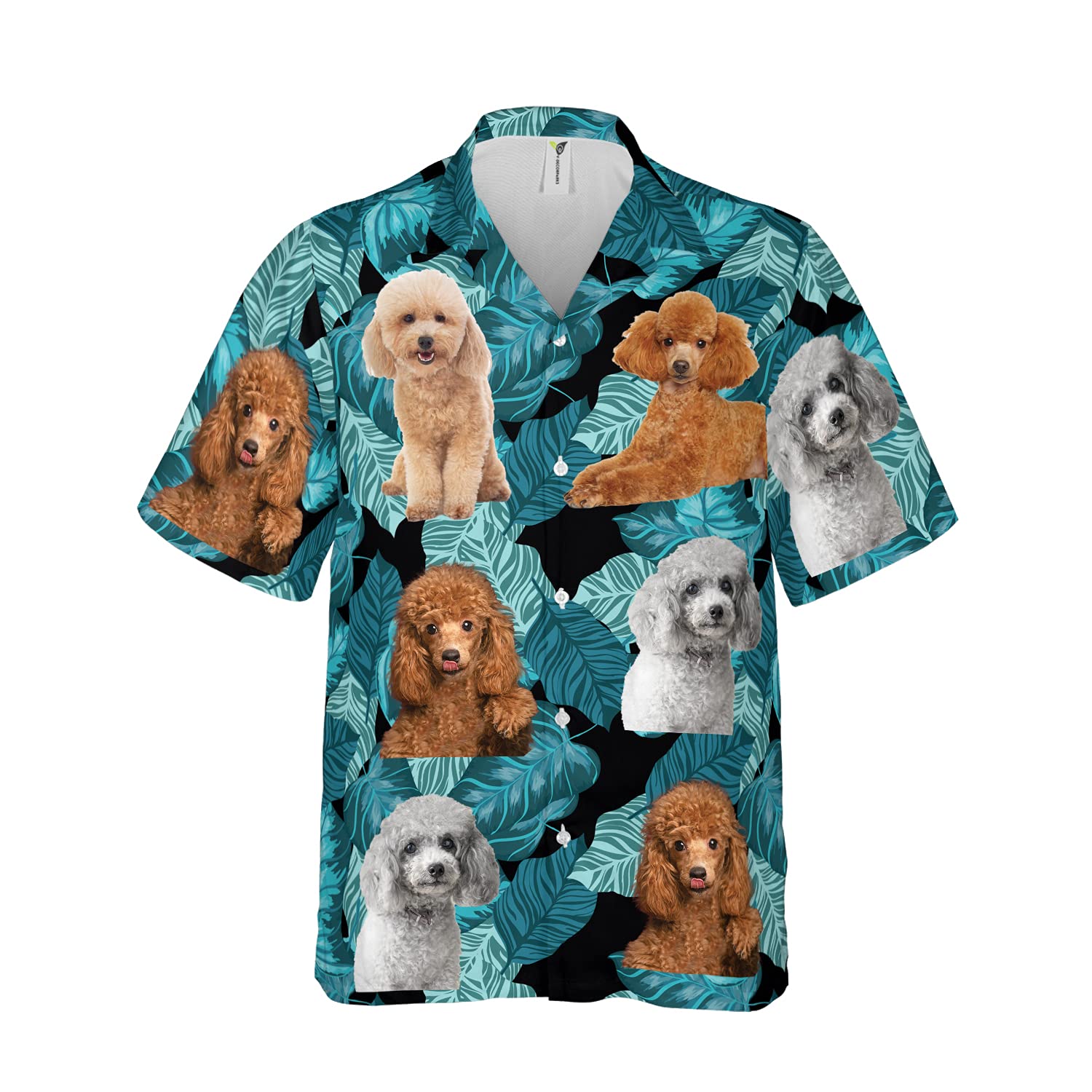 Hawaiian Shirt for Men - Tropical Banana Leaf Print Short Sleeve Button Down Shirt for Summer Beach Vacation, Luau Party & Casual Wear | Dog Lover's Hawaiian Shirt Series 228