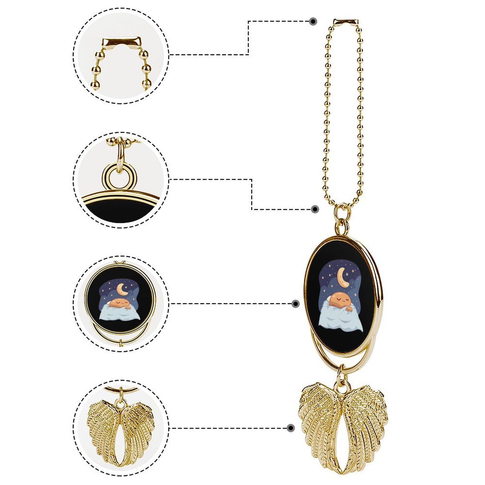 Premium Chocolate-Scented Car Hanging Decor - Angel Wings Mirror Pendant, Lucky Charm for Safe Travels & Stylish Interior Accessories | Perfect for Gifts, Commuting, and Road Trips