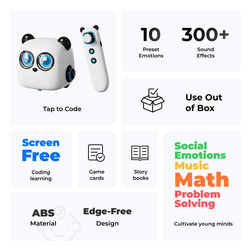 Makeblock mTiny Educational Robot Toy for Kids Ages 3-5 | Interactive Screen-Free Coding Robot with Remote Control & Programming Cards | STEM Learning Gift for Boys & Girls | Perfect for Home Play & Classroom Activities