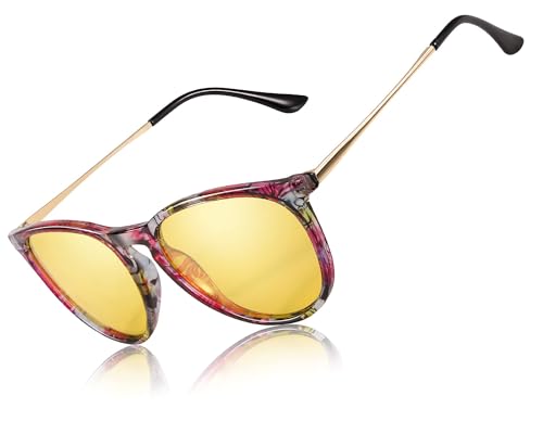C02 Floral Night Driving Yellow Lenses Glasses