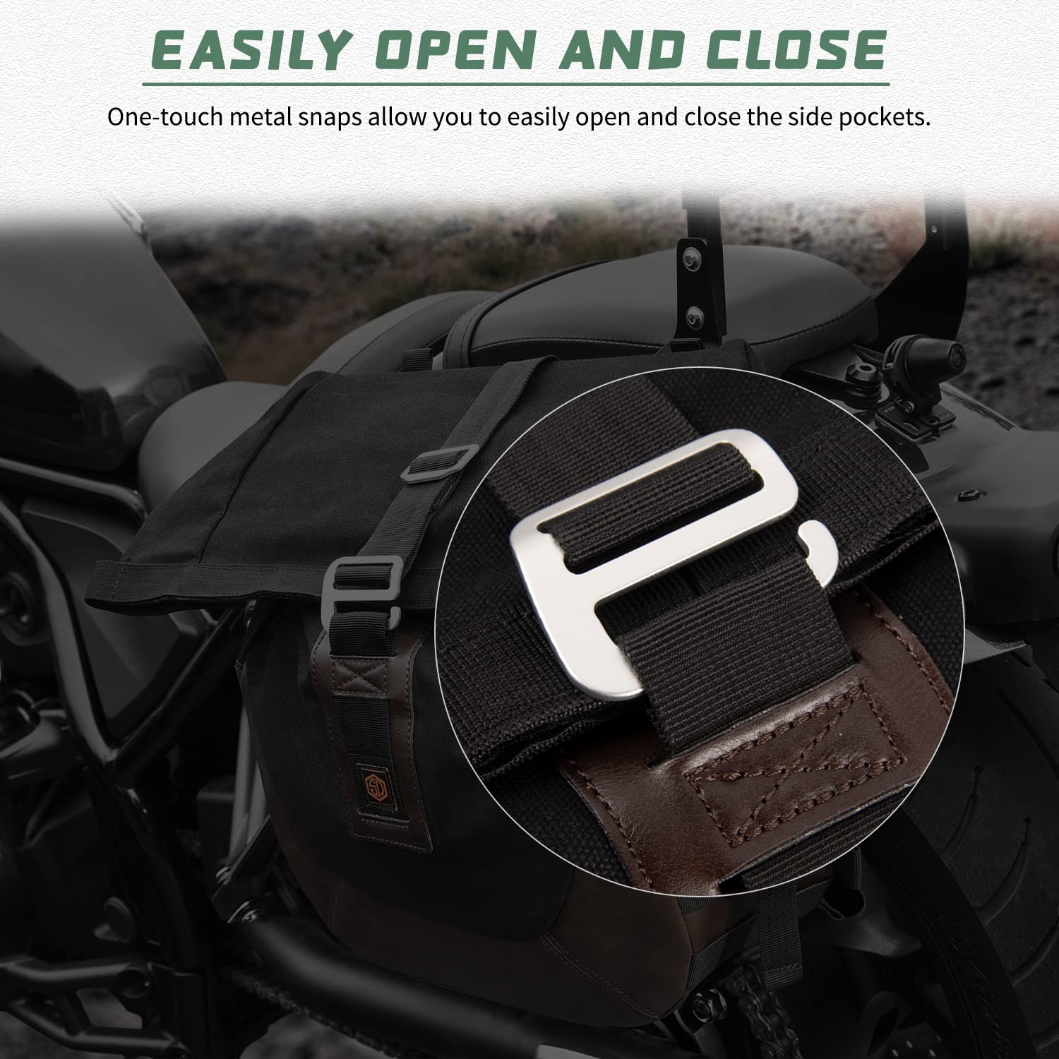 Motorcycle Quick Release Saddlebags - Waterproof Side Bags for Touring & Travel - Compatible with Honda Rebel CMX1100 CM1100 CMX 1100 - Perfect for Long Rides, Commuting & Road Trips