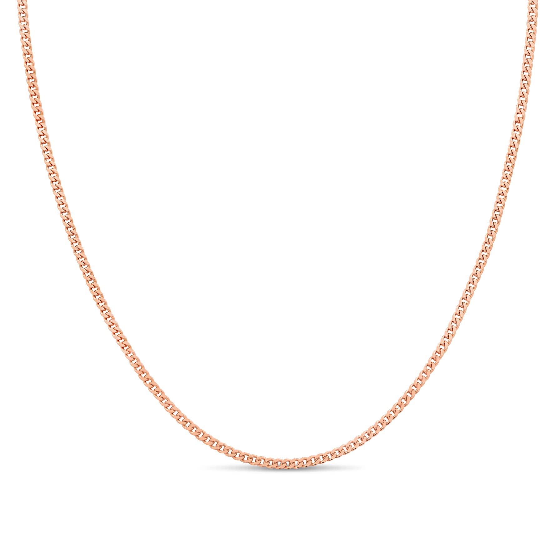 KEZEF 2mm 925 Sterling Silver Cuban Link Chain Necklace for Men & Women - 18K Gold, Rose Gold & Silver Diamond Cut Curb Chains - Italian Made Jewelry - Perfect for Gifts, Layering & Everyday Wear