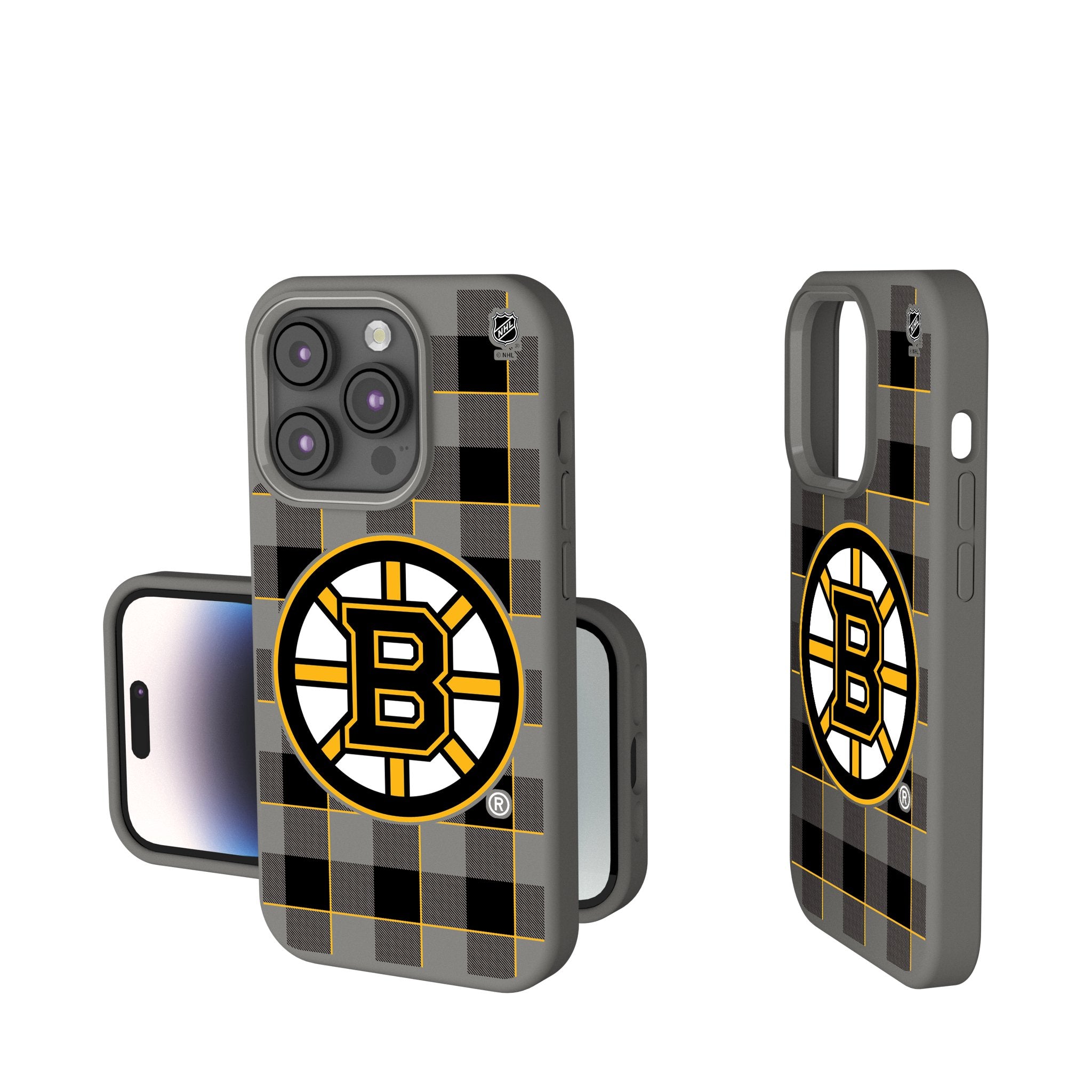 Boston Bruins Plaid Soft Touch Phone Case - Durable Protective Cover for iPhone & Samsung - Perfect for Hockey Fans & Game Day