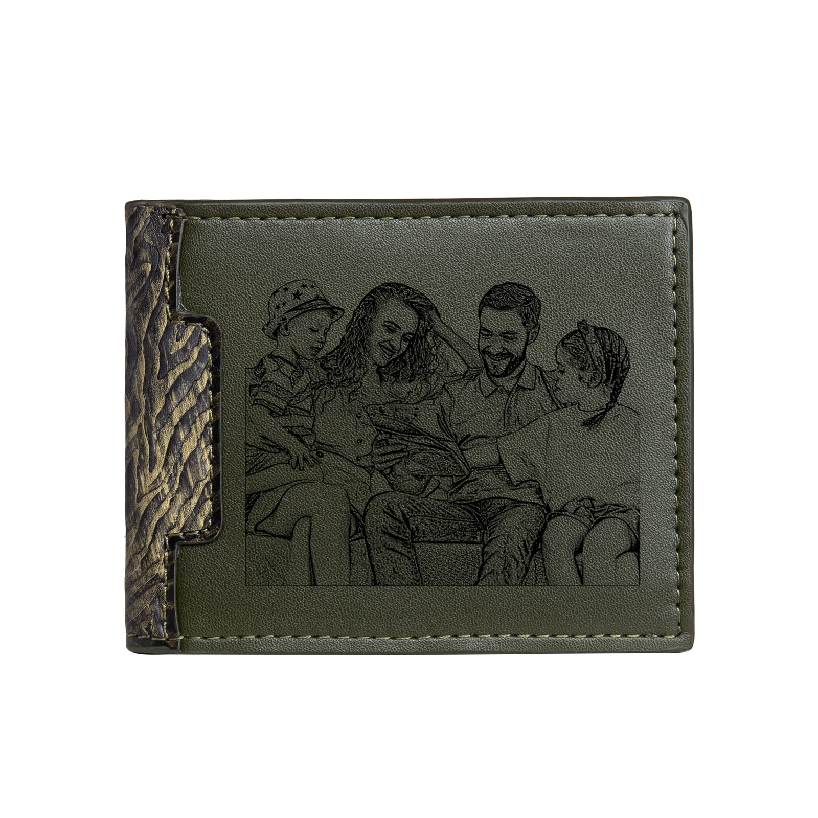 Personalized Leather Photo Wallet for Men - Custom Engraved Bifold Wallet with Photo/Text - Unique Gift for Husband, Dad, BF, Uncle & Friends - Perfect for Anniversaries, Birthdays & Special Occasions