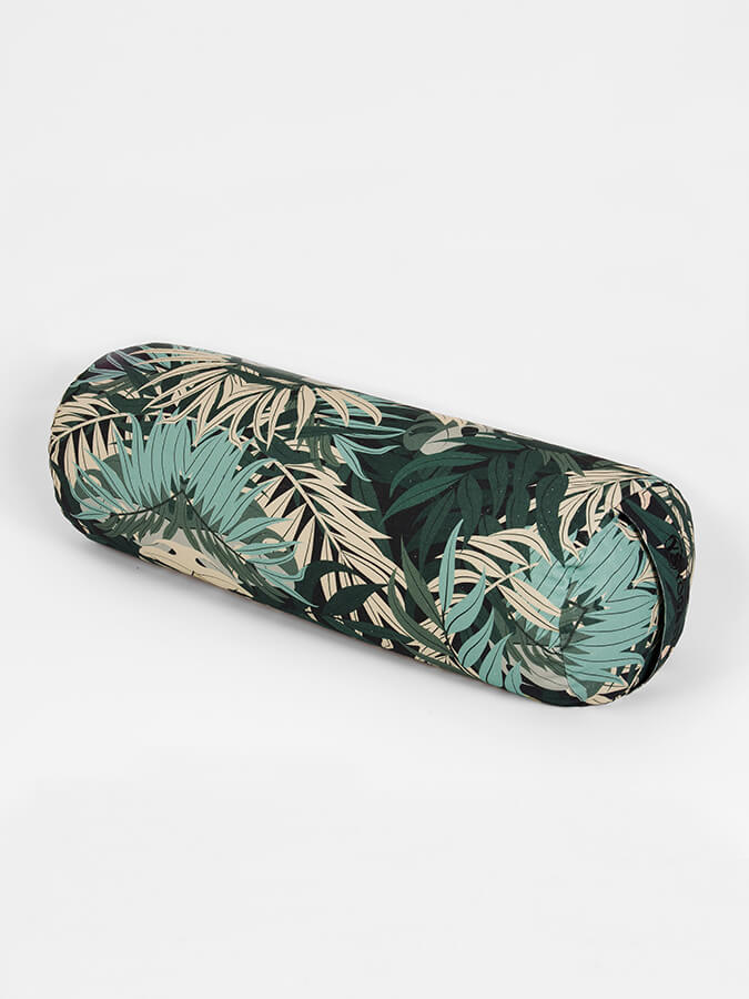 Organic Buckwheat Meditation Bolster Cushion for Yoga Studio - Floral Design Support Pillow for Yoga, Meditation & Relaxation at Home or Studio