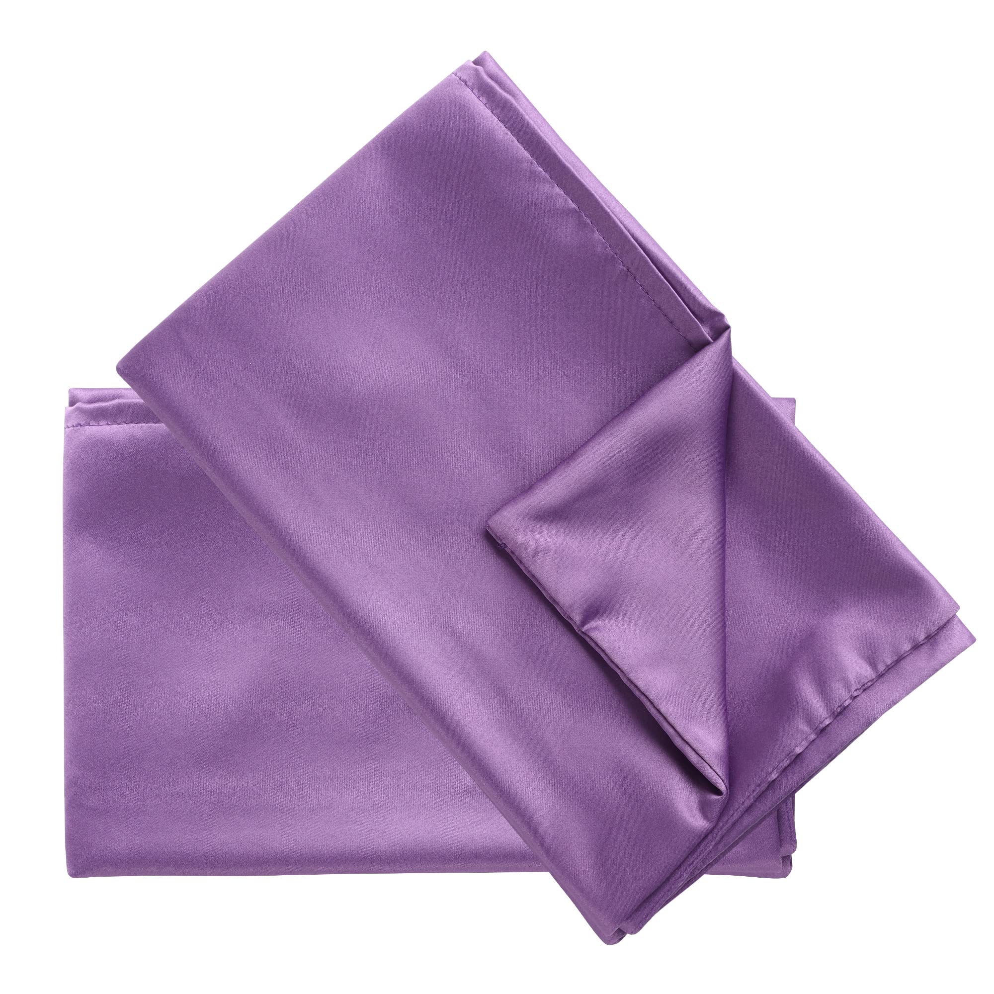 uxcell 2 Pack Purple Silk Satin Pillowcase for Hair & Skin Care - Cooling, Soft, Breathable Travel Size 14x20 Inch Sateen Pillow Cover with Envelope Closure - Perfect for Beauty Sleep & Travel