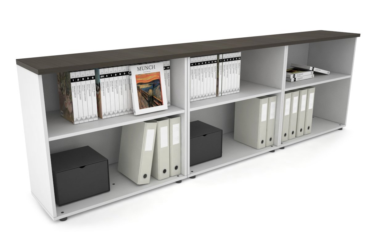 Small Open Bookcase - 2400W x 750H x 350D Uniform Shelf for Home Office, Living Room & Bedroom Storage Organization