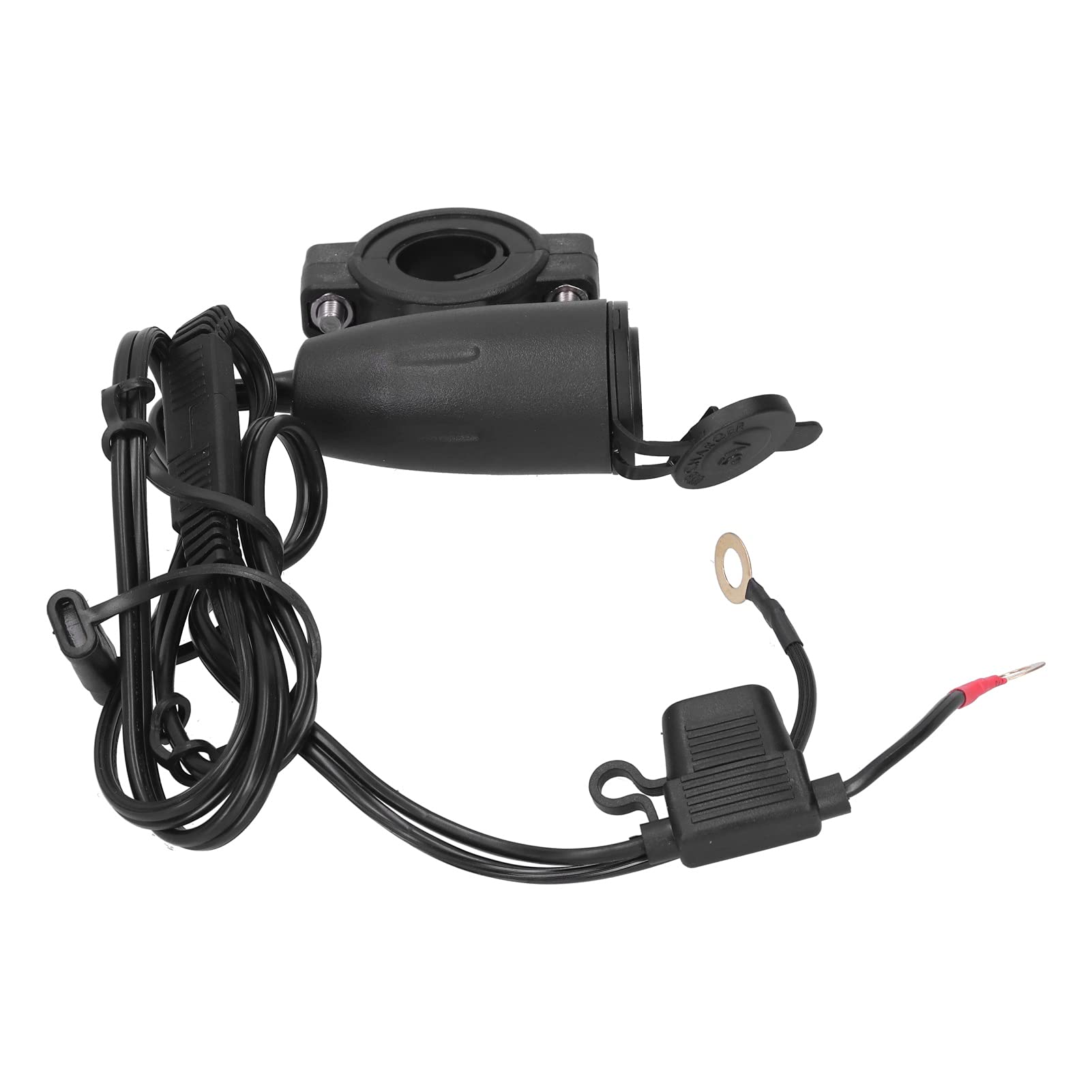 Waterproof Motorcycle Handlebar USB Charger - 12V/24V Dual Port Fast Charging Outlet for Bikes & ATVs - Perfect for Long Rides & Outdoor Adventures