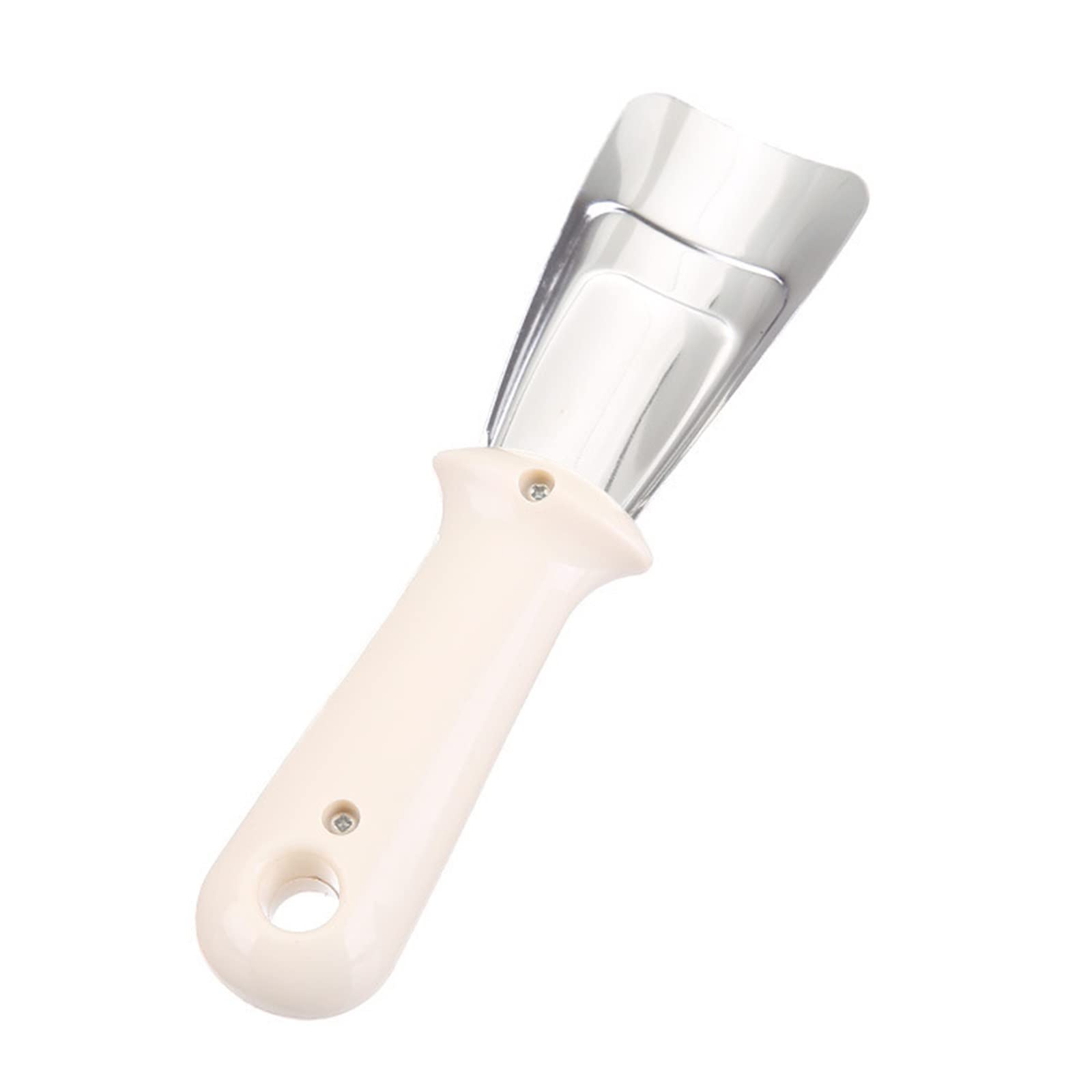 Stainless Steel Ice Scraper for Refrigerator Freezer - Heavy Duty Deicing Shovel with Brush for Kitchen, Household Use - Defrosting Tool for Frost Removal, Oil Scraping (Beige, One Size) - Perfect for Refrigerator Maintenance, Kitchen Cleaning & Winter Car Windshield Deicing