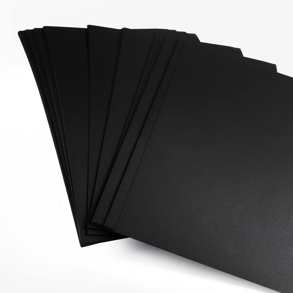 Premium 30-Sheet Black Cardstock Paper 11x17 Inches - 80 lb / 230 GSM Heavyweight Construction Paper for Cricut, Silhouette, Card Making, Scrapbooking, DIY Crafts - Perfect for Invitations, Greeting Cards, and Home Decor Projects