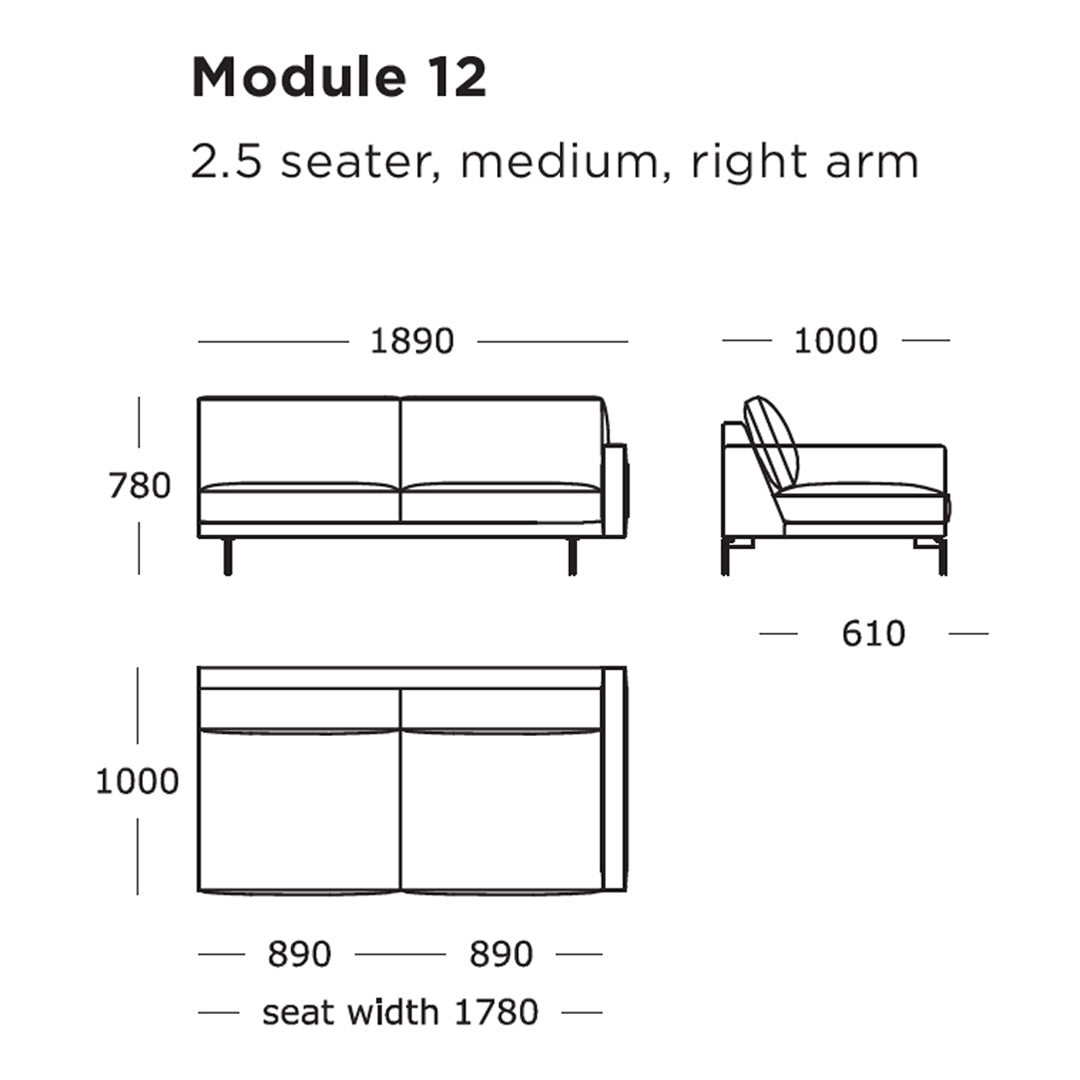 Modular Sofa Set - Edge V1 with 9 to 16 Configurable Sections for Modern Living Room, Office Lounge or Commercial Space